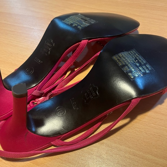 FIONI Pink Satin Heels with Jewels - Picture 15 of 16